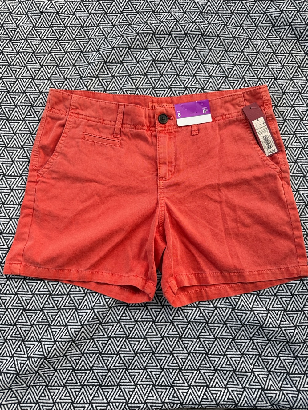 Coral Red Women's Twill Shorts